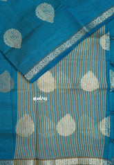 Dual Shade Peacock Blue - Raaga - Lightweight Semi tussar saree with bog buttas and small border